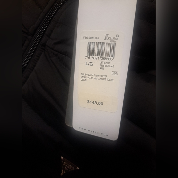 Guess Ladies Diann Light Puffer Jacket - size L - Picture 7 of 8